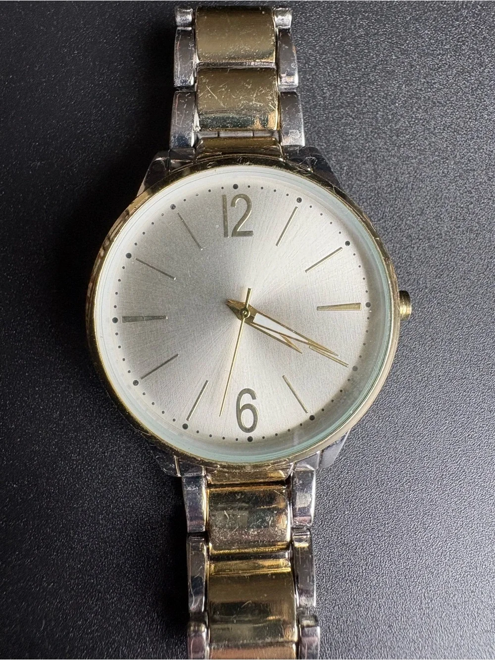Two-Tone Gold & Silver Minimalist Women's Watch